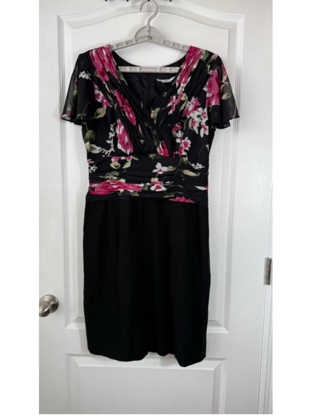 Women's Peter Nygard Floral Black & Pink Dress Size 12